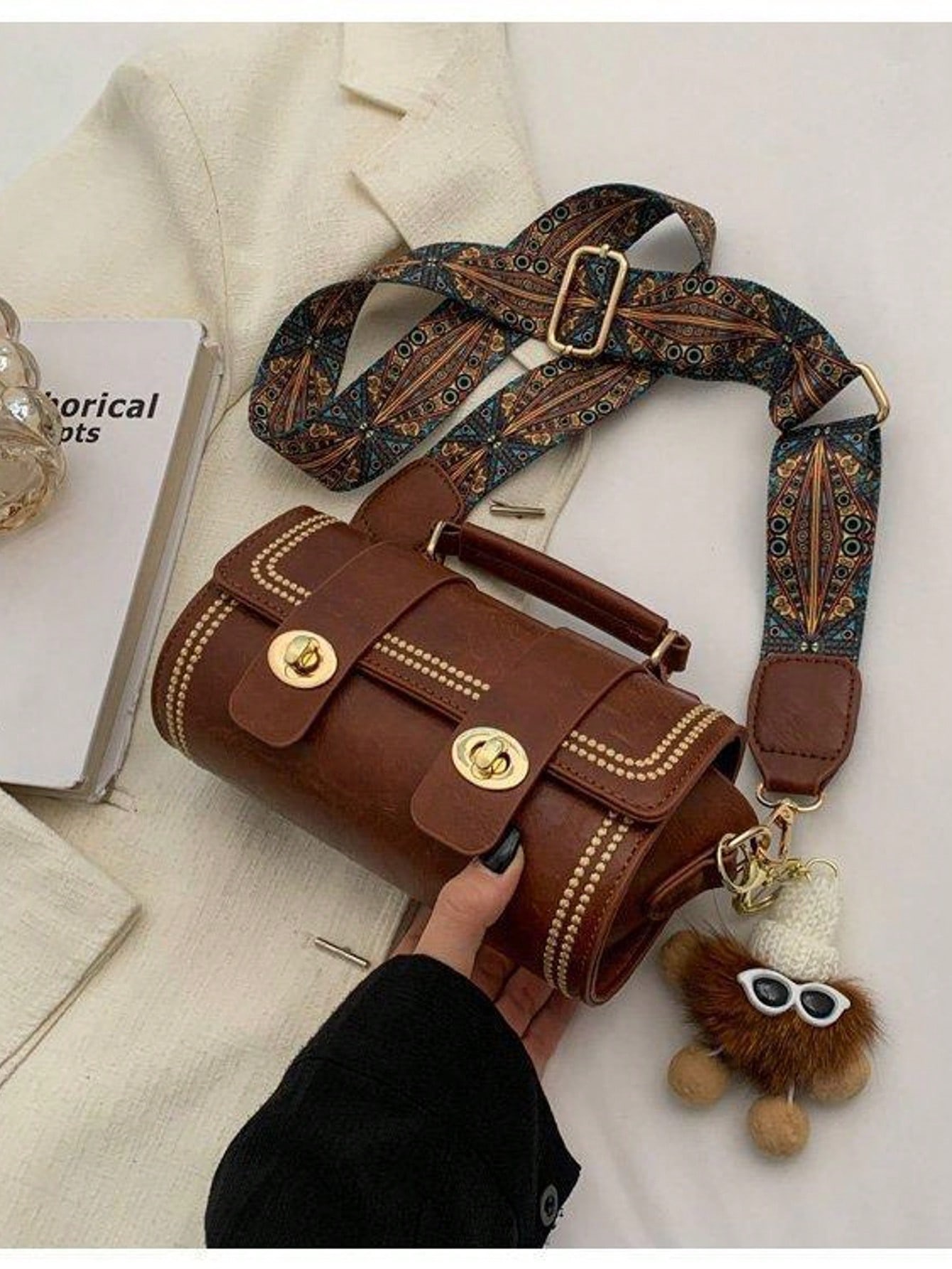 کیف دسته طرحدار استوانه ای